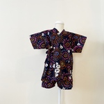 【1点限定】甚平♡花火&あさがお 紺色【110サイズ】