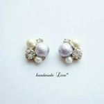 bijou×cottonpearl ピアス/イヤリング ラベンダー