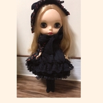 ブライスサイズ ドール服  さくらんぼ（ゴスロリ風）