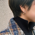 シルバー　ゴールド　ミックス　フープ　ピアス