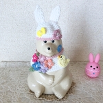 しろくま貯金箱 うさ耳イースターセット🐰 ホワイト