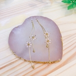 ☆#51(2pcs)＊gold×pink お花チェーン＊