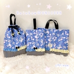 レインボー☆ユニコーン・ネイビー☆レッスンバッグ 3点セット☆入園グッズ・入学グッズ 女の子 お着替え袋 上履き入れ オーダー ゆめかわ