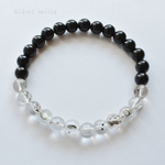 No.1671 ○* チベット産 モリオン ＆ パイライトインクォーツ 6mm ブレスレット ○* 天然石 黒水晶 ブレス blancmille