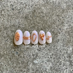No.10偏光パールホワイトのリングネイル〜アクセサリーネイル