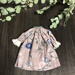 メロンポロンの普段着ワンピース・青い花と小豆のスープ♪ リカちゃん　ブライス　サイズ　服　ワンピース　アウトフィット