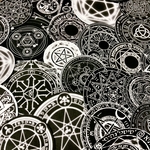 (再販×5)魔法陣とペンタクル(black)＊ジャンクジャーナル＊コラージュ素材＊コラージュペーパー