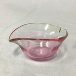 吹きガラス　桜色　花びらの小鉢　ピンク&若草色　５
