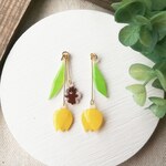 ちょうちょくまとチューリップ イヤリング/ピアス