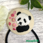 パンダ刺繍さくらのヘアゴム🌸