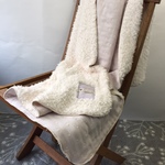 （baroaさまオーダー品）冬用⭐️️ボア＆６重ガーゼのブランケット（大判！ライラック・水玉柄）