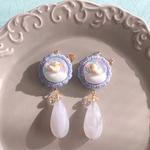 ちいさなアヒルとドロップビーズのピアス/イヤリング