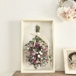 壁が無くても飾れるスワッグ・木製フレーム付き 野の花スワッグピンクミニ