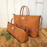 【lynn様専用】№1312.1313　倉敷帆布フルートバッグ＆フルートスタディボックス＊キャメル×リバティジェニーズリボンズ