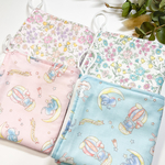  【限定価格】４枚セットのループ付きタオル 女の子 ぞう・うさぎ柄&小花柄セット 【受注制作】