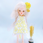 ”iMda3.0サイズ”ミモザエプロンスカートとフレアワンピースのセット