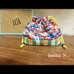 くるま×ドットストライプのお弁当袋♪♪　ｌｃ１６