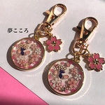水辺の桜と金魚　フラワーバックチャーム