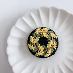ミモザの刺繍ブローチ(ブラック) 𓈒𓏸𓐍F