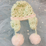 うさぎ☆春色るんるんニット帽☆パステルグリーン♡