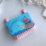 水兵さんの魚釣り移動ポケット☆ティッシュケース☆ヴィンテージファブリック☆女の子