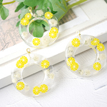 New！6個★お花とみかんの樹脂リング　レジン