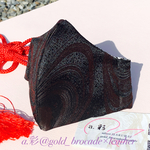 【高級京都西陣織】西陣織黒マスク(立体大人用サイズ)和柄マスク　