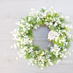 オーダーできます：花を摘んで　すずらん：リース　白　グリーン　ナチュラル　ミュゲ