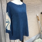藍染　七分袖Tシャツ　チュニック 