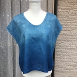 藍染　Tシャツ　リネンコットン