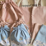 naopepe1018様☆リバティプリント フェリシテピンク×くすみピンク×さくらんぼワッペンレッスンバッグ他オーダーページ