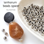 《40ヶ》 4×4mm　ランタン　シルバー　スペーサービーズ　ロンデル　メタルビーズ
