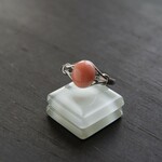ピンクコーラル（桃色珊瑚）　サイドノットリング　SILVER925