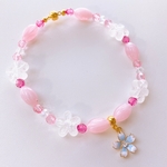 猫の首輪🐈ブルー系ビーズ✨ネックレス首輪♡お花チャーム🌼2色展開❤