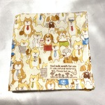 【送料無料】ふんわ〜りダブルガーゼのハンカチ　働く犬のお父さん　アイボリー