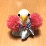 チアダン♡応援セキセイインコちゃん（水色・ピンクポンポン）