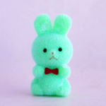 (1個)フロッキー　うさぎちゃんマスコット＊グリーン　(オプションでヒートン装着します）