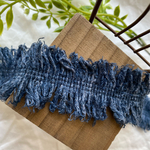 【50㎝〜】FC-0230 デニムレース　レースリボン　レース　フリンジ　フリンジレース　デニム　lace ribbon handmade madeinJapan