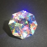 ※セット商品A【導きの聖石 アルクトゥルス】　宝石型カットオブジェ　（8画 Sサイズ）、水紋ガラスペンダント　セット