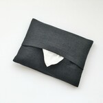 【再販】リネン ブラック フォーマル＊ポケットティッシュカバー 普通サイズ