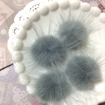 再販*少量在庫*濃いグレー*天然ミンクファーボール ４個