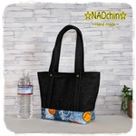 デニムとニコちゃん柄のトートバッグ#38