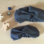 親子で強気☆白黒MIX生地のお揃いクロスヘアバンド