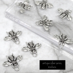 8個入)antique silver honey bee charm