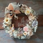 atelier lulu*様専用ページ(25cm)＊ウサギとリスのおしゃべりペールガーデン＊スプリングリース・ナチュラルリース・フラワーリース・春リース・イエローリース