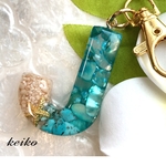 海色⭐︎レジンイニシャルキーホルダーJ