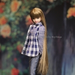 msdr-20-48　ブルーチェックシャツ（momokoなど1/6人形用）