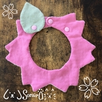 ペット用さくら型スタイ🌸ピンク🌸葉っぱ・鈴オプション🍃