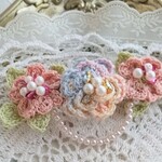 ✨上品な桜のバレッタ・パールのネックレス＊レース編み✨