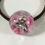 【日頃の感謝価格】ビジュー春色フラワーヘアゴム  レジン 
